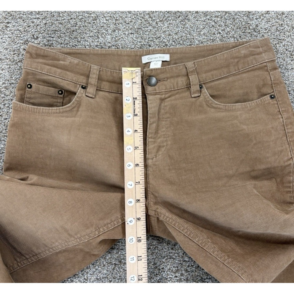 Garnet Hill Corduroy Straight‎ Leg Pants Women's 6 Tan Stretch Cotton Minimalist - Picture 9 of 10